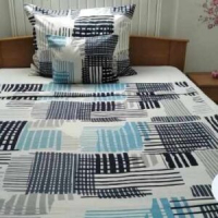 Abotex - 3 részes flanel ágyneműgarnitúra - kék csíkos mintával (140×205 cm)